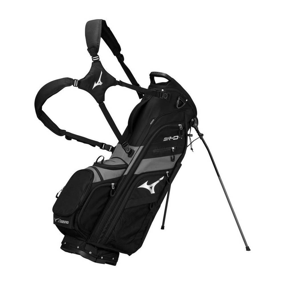 Mens Mizuno BR-D4 14-Way Stand Bag Black/Grey Philippines (YXGICJ908)